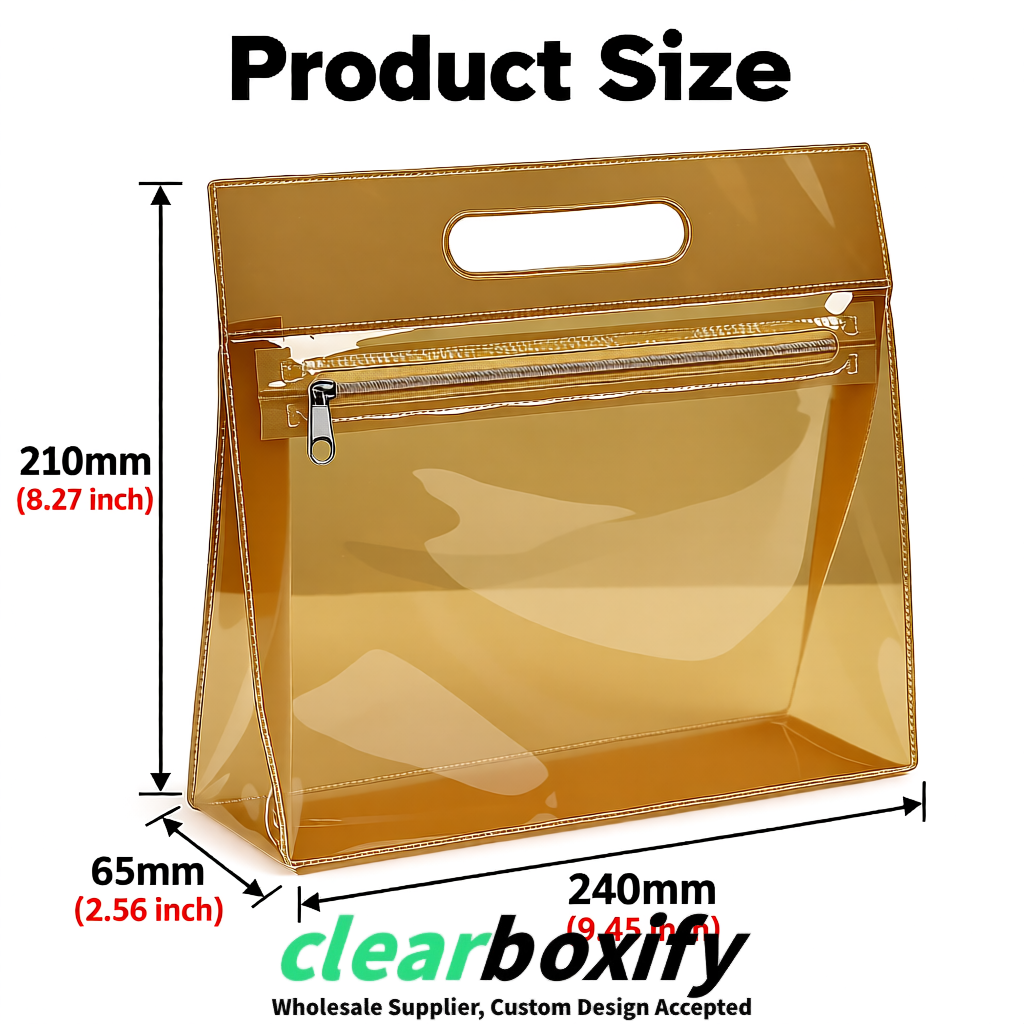 Ochre EVA/PVC Cosmetic Bags | OEM/ODM Clear Zipper Makeup Pouches