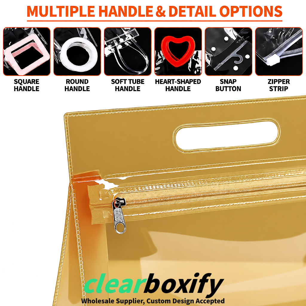 Ochre EVA/PVC Cosmetic Bags | OEM/ODM Clear Zipper Makeup Pouches Ochre EVA/PVC Cosmetic Bags | OEM/ODM Clear Zipper Makeup Pouches