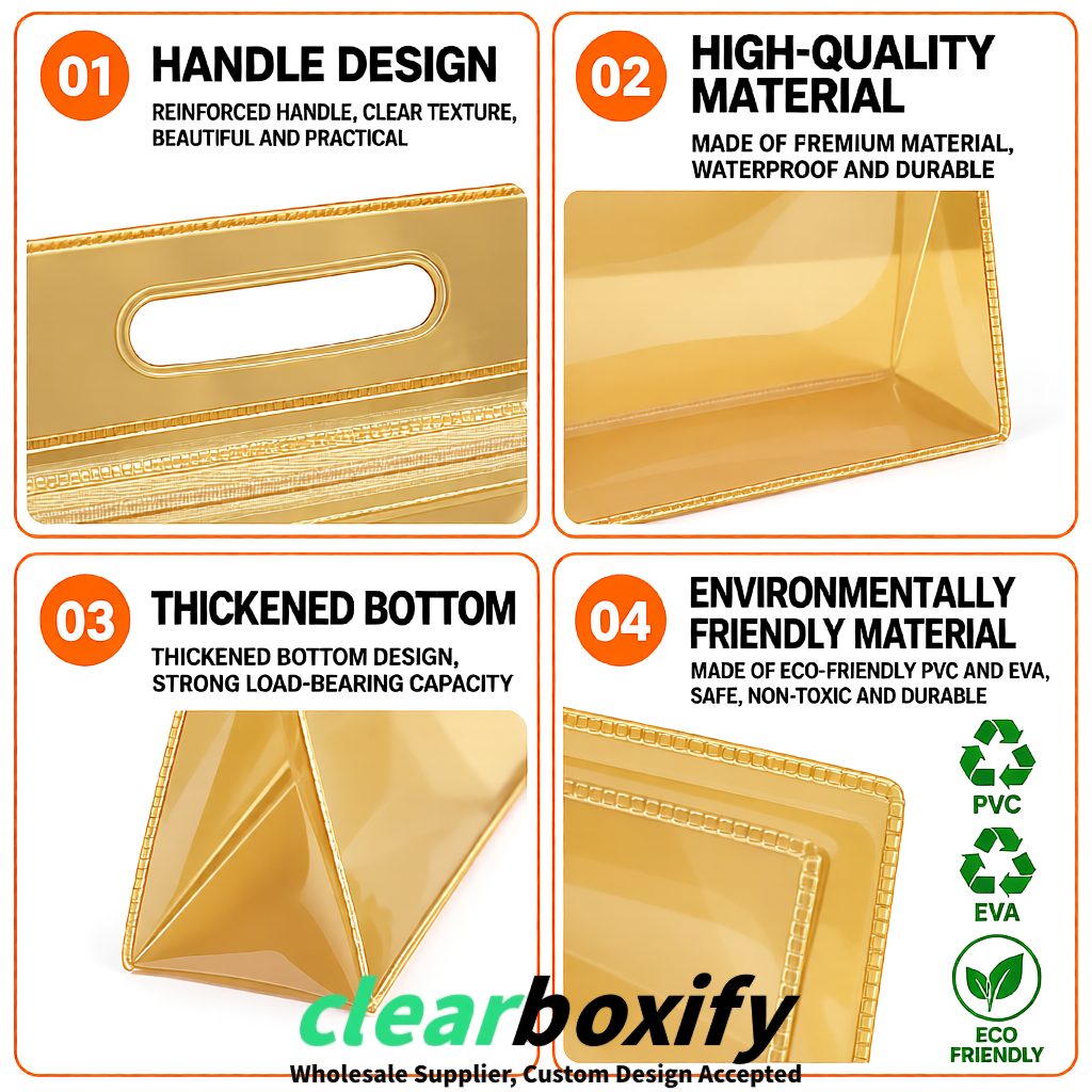 Ochre EVA/PVC Cosmetic Bags | OEM/ODM Clear Zipper Makeup Pouches