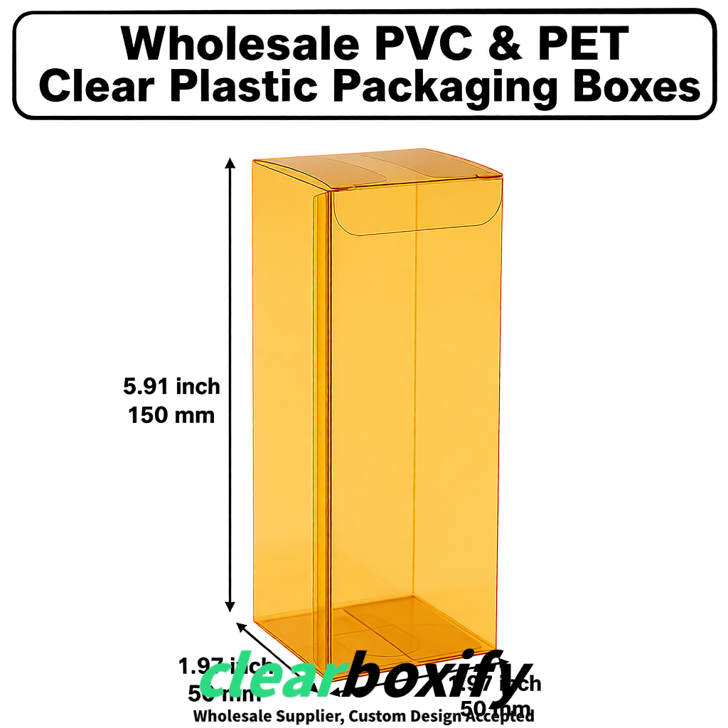 Ochre Wholesale Clear PVC & PET Boxes 50x50x120/150/200mm 60x60x60/120 mm