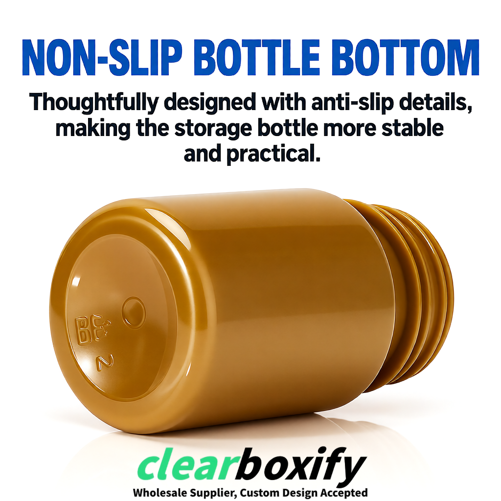 80ml Ochre Plastic Supplement Bottle for Capsules & Pills, TCM & Softgels