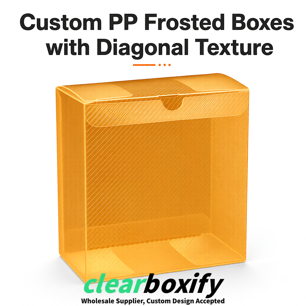 Ochre Matte PP Frosted & Diagonal Texture Boxes with Diagonal Texture
