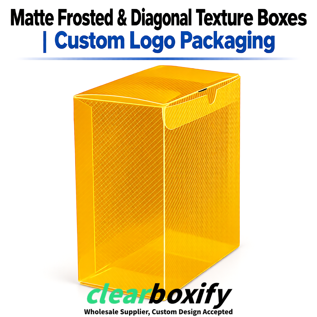 Ochre Matte PP Frosted & Diagonal Texture Boxes with Diagonal Texture
