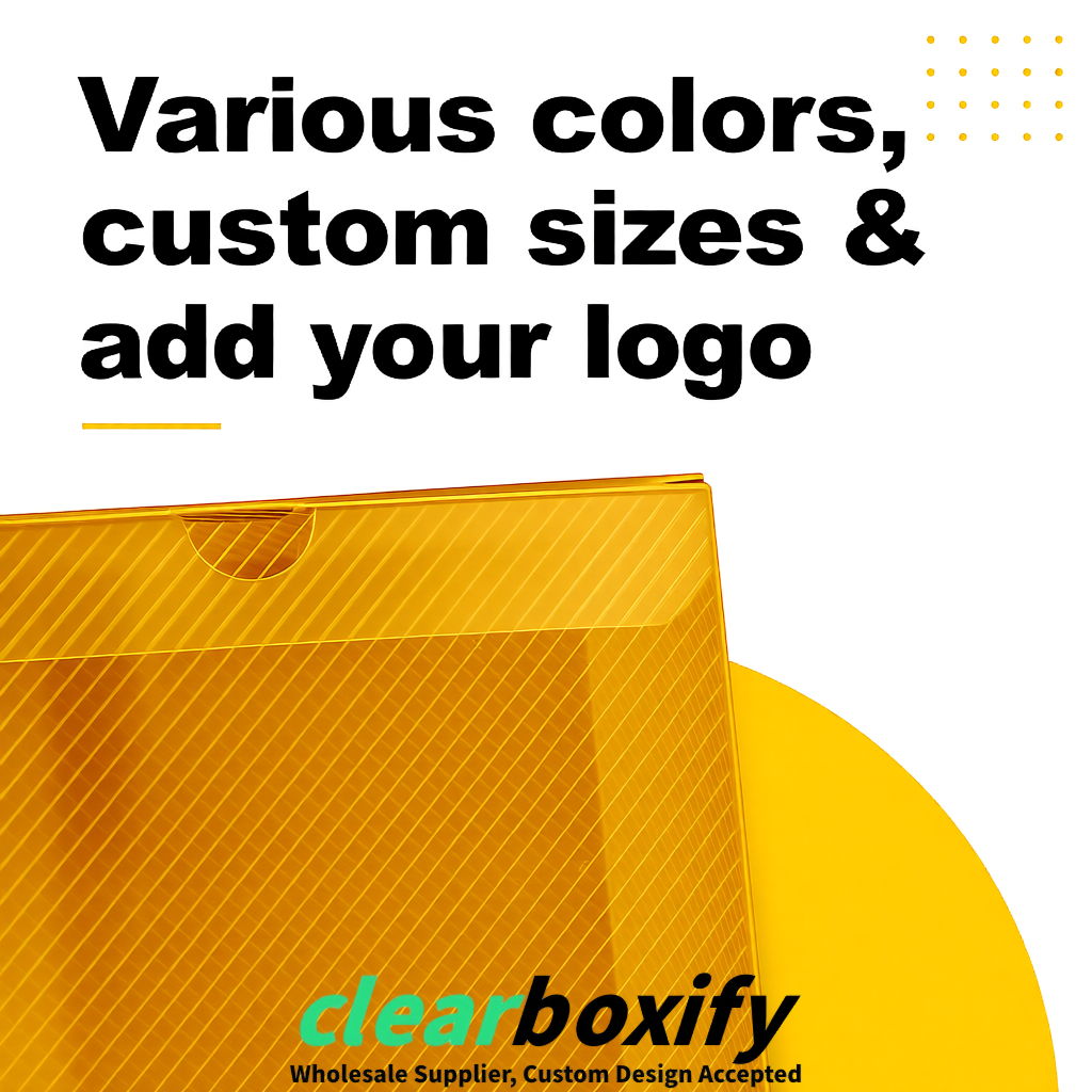 Ochre Matte PP Frosted & Diagonal Texture Boxes with Diagonal Texture