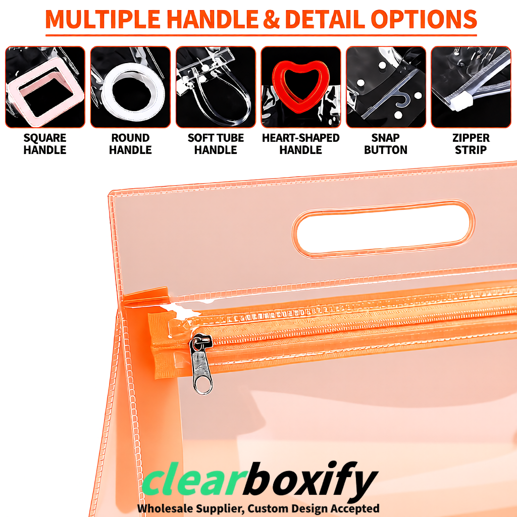 Orange EVA/PVC Cosmetic Bags | OEM/ODM Clear Zipper Makeup Pouches Orange EVA/PVC Cosmetic Bags | OEM/ODM Clear Zipper Makeup Pouches