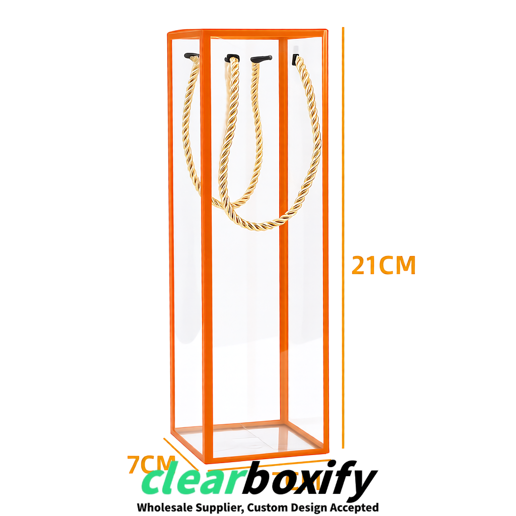 Orange Private Label Clear PVC, PP, PET Tote Bags & Handbags Wholesale