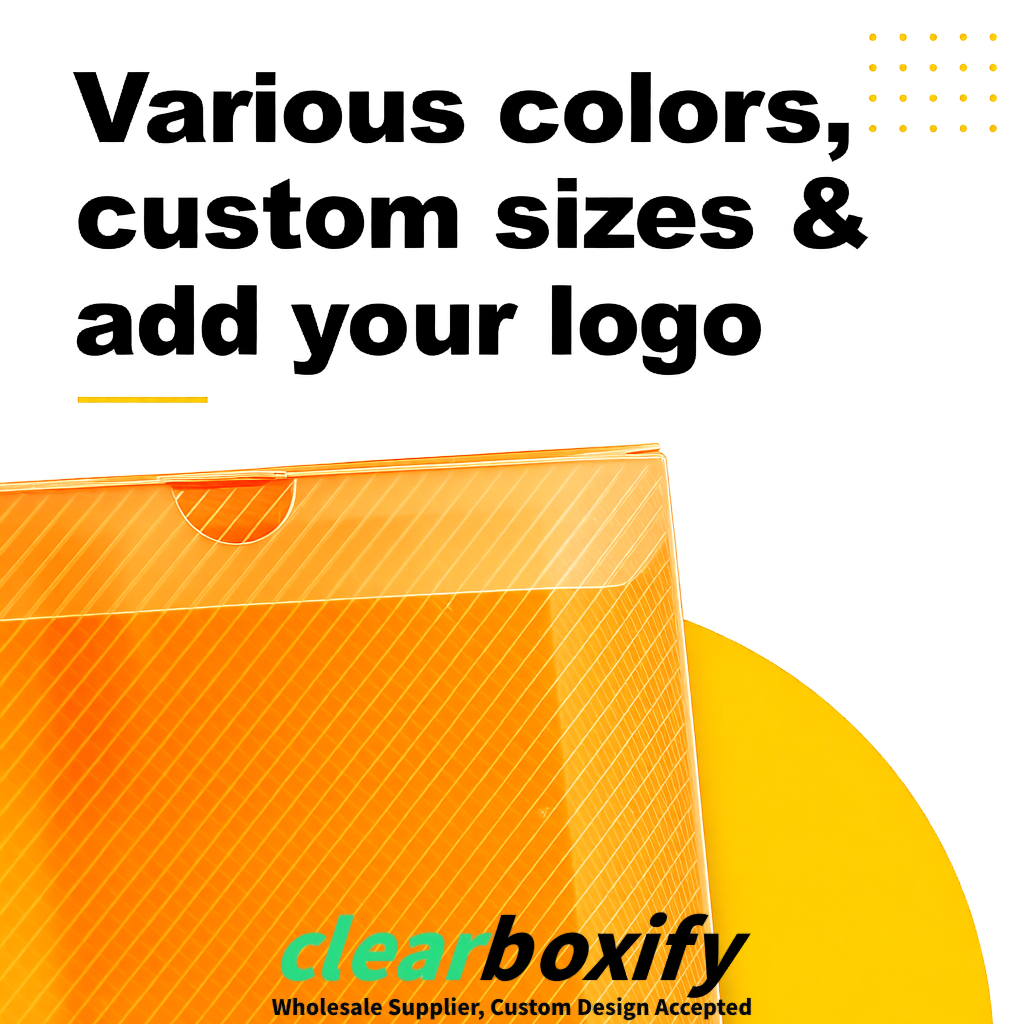 Orange Matte PP Frosted & Diagonal Texture Boxes with Diagonal Texture