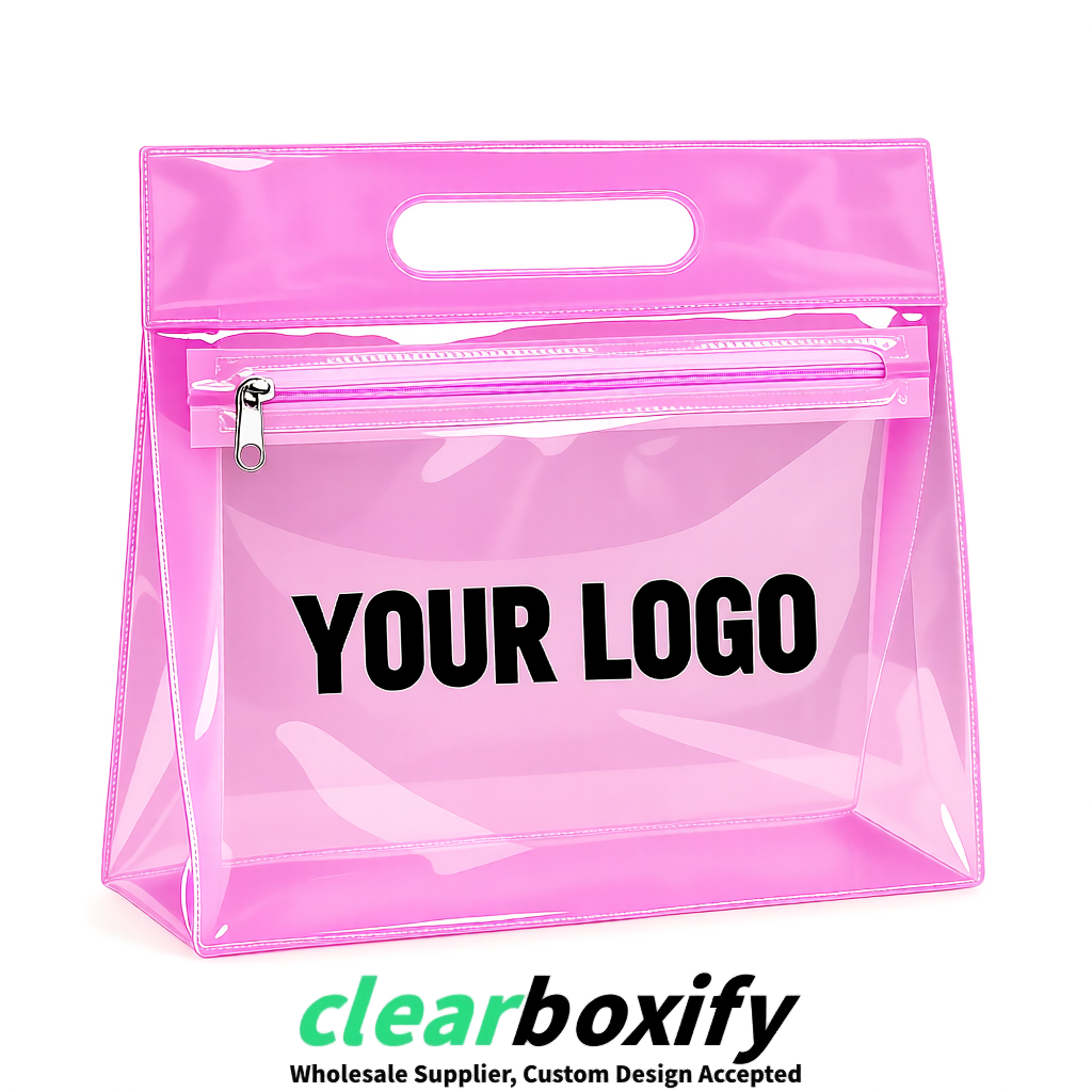 Pink EVA/PVC Cosmetic Bags | OEM/ODM Clear Zipper Makeup Pouches