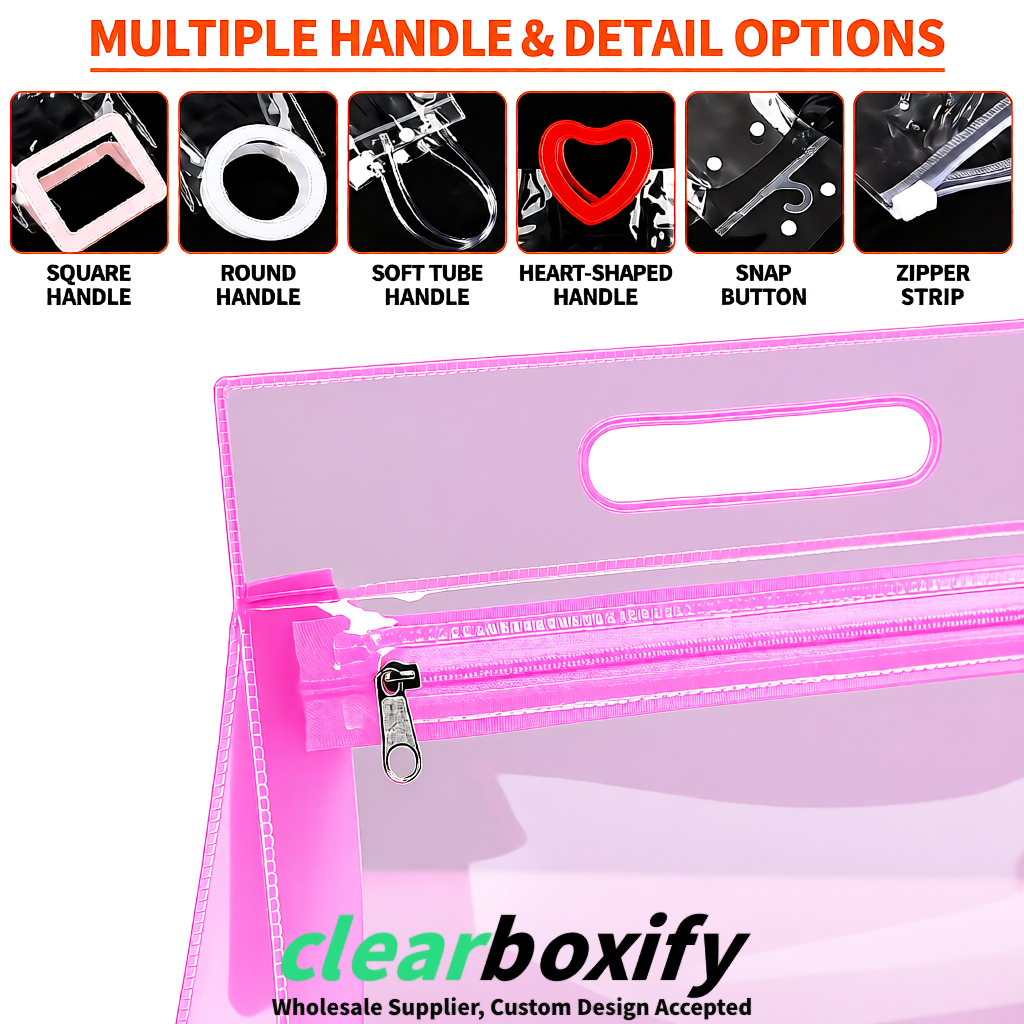 Pink EVA/PVC Cosmetic Bags | OEM/ODM Clear Zipper Makeup Pouches