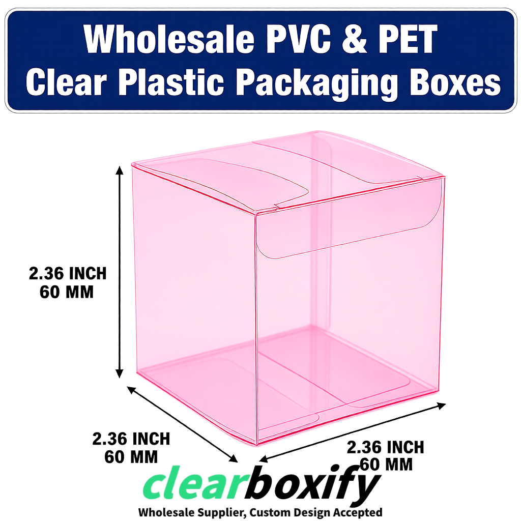 Pink Wholesale Clear PVC & PET Boxes 50x50x120/150/200mm 60x60x60/120 mm Pink Wholesale Clear PVC & PET Boxes 50x50x120/150/200mm 60x60x60/120 mm