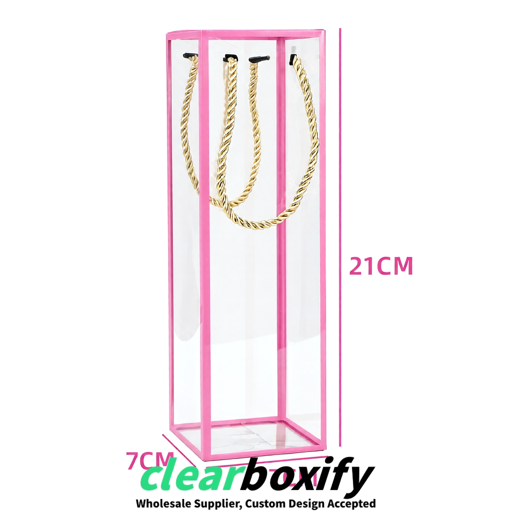 Pink Private Label Clear PVC, PP, PET Tote Bags & Handbags Wholesale Pink Private Label Clear PVC, PP, PET Tote Bags & Handbags Wholesale