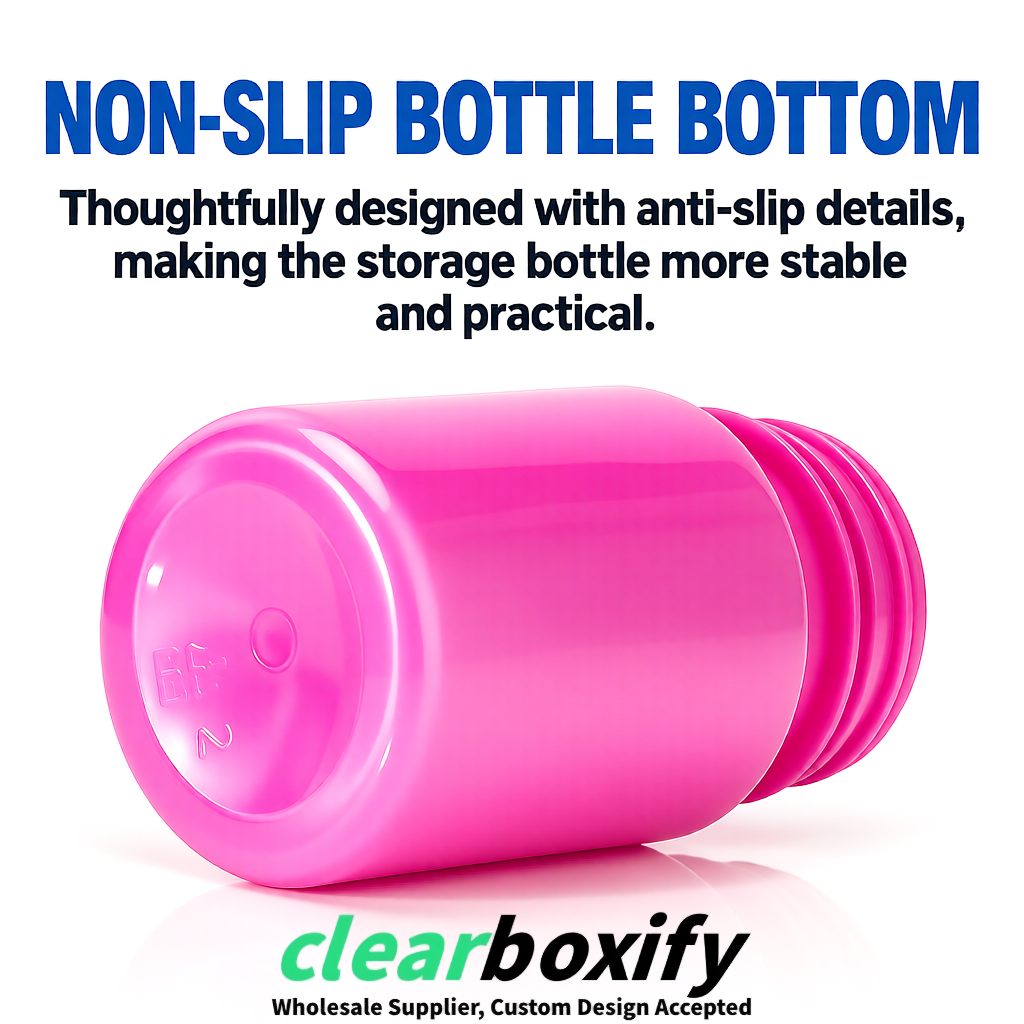 80ml Pink Plastic Supplement Bottle for Capsules & Pills, TCM & Softgels