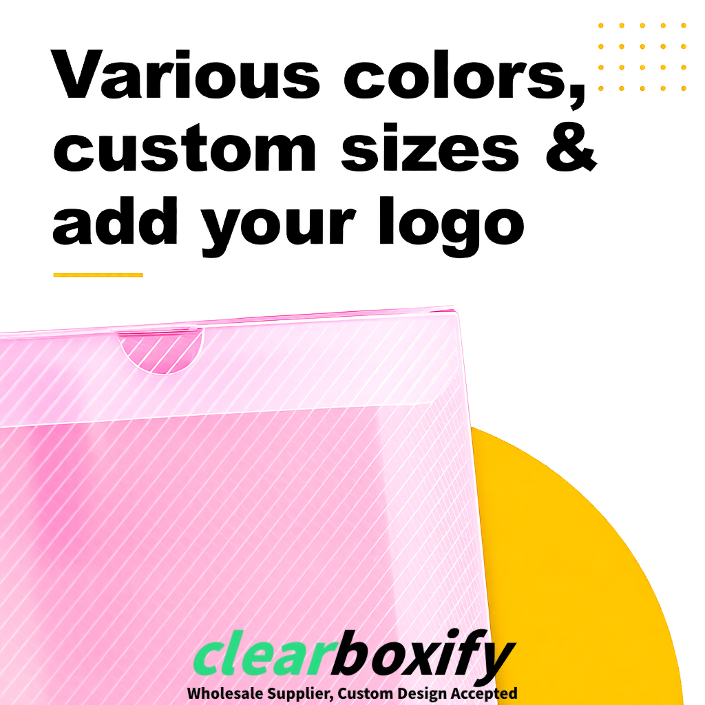 Pink Matte PP Frosted & Diagonal Texture Boxes with Diagonal Texture