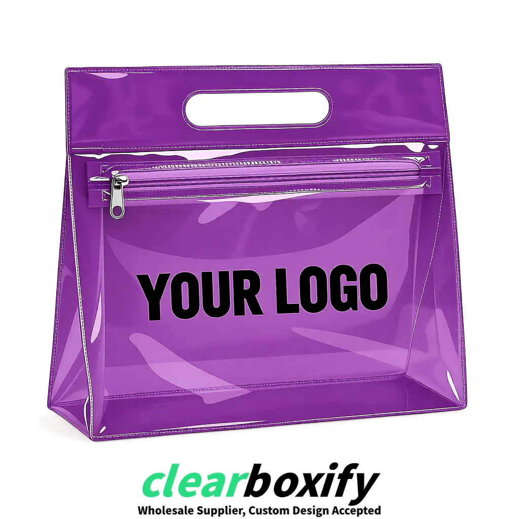Plum EVA/PVC Cosmetic Bags | OEM/ODM Clear Zipper Makeup Pouches
