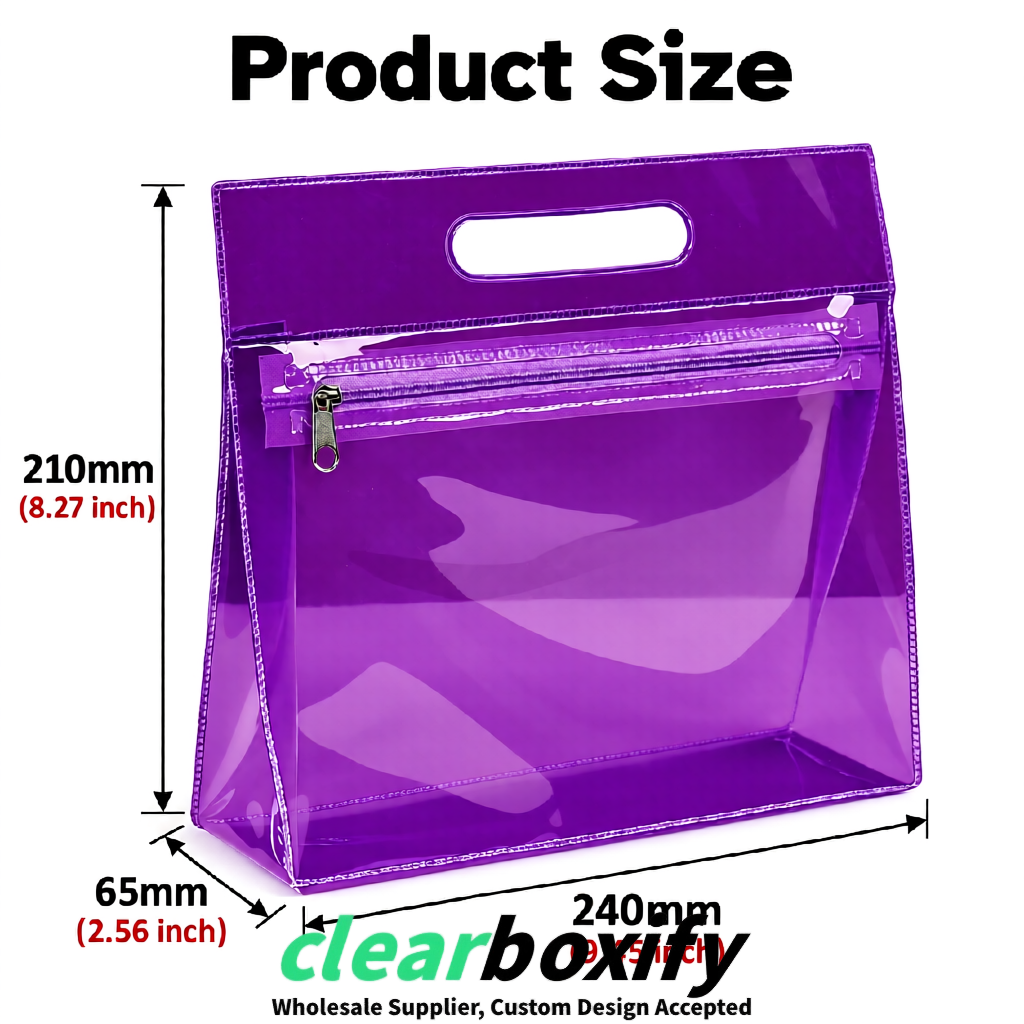 Plum EVA/PVC Cosmetic Bags | OEM/ODM Clear Zipper Makeup Pouches