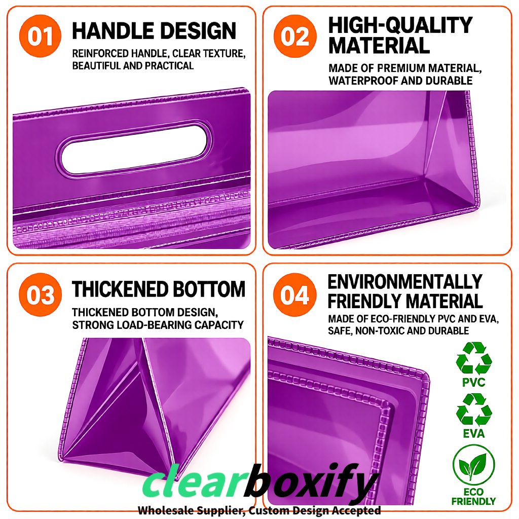 Plum EVA/PVC Cosmetic Bags | OEM/ODM Clear Zipper Makeup Pouches