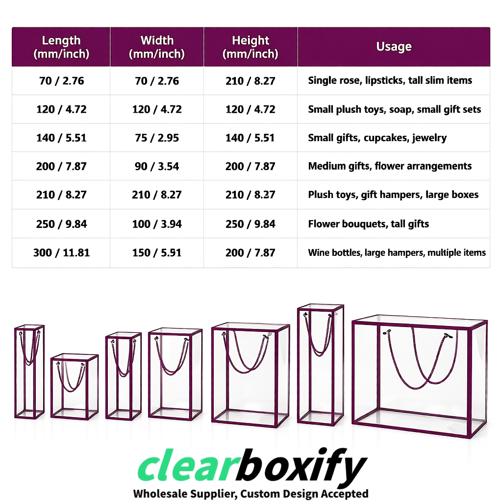 Plum Private Label Clear PVC, PP, PET Tote Bags & Handbags Wholesale