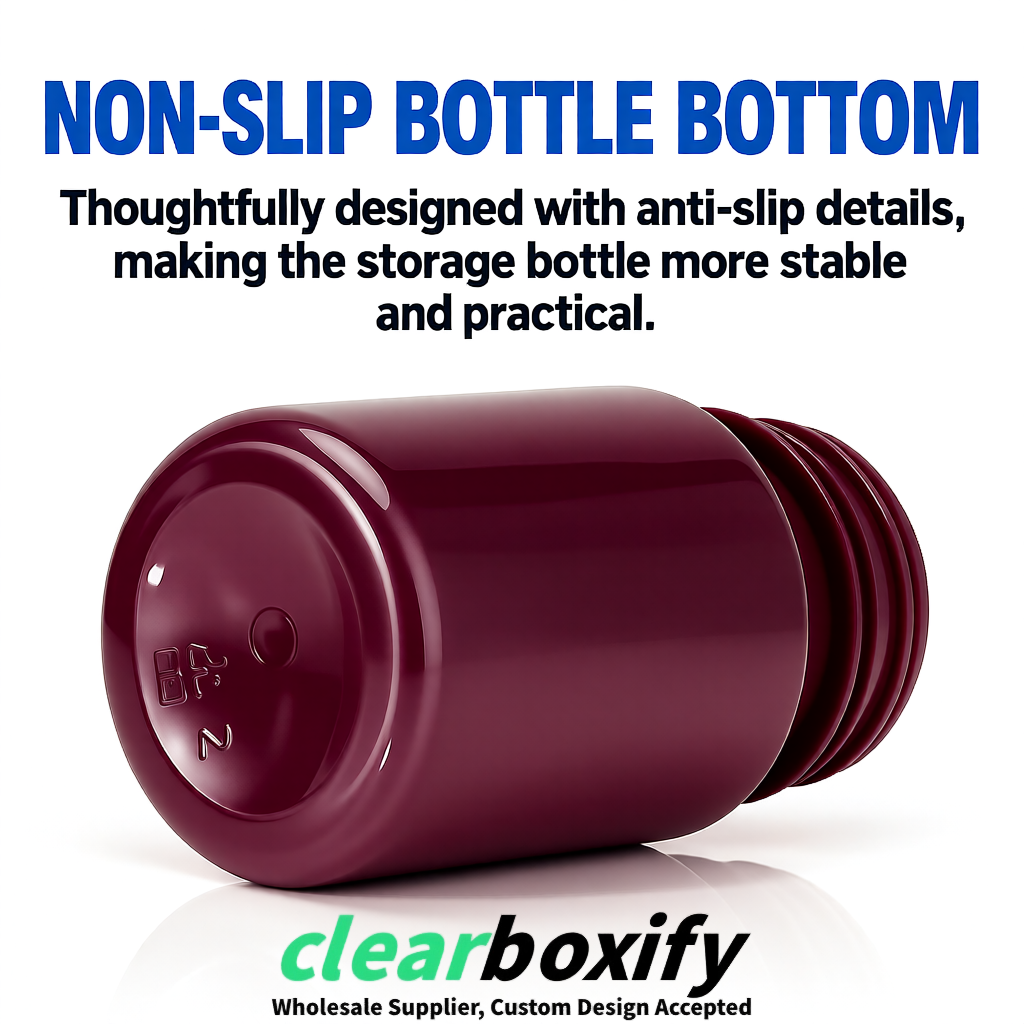 80ml Plum Plastic Supplement Bottle for Capsules & Pills, TCM & Softgels