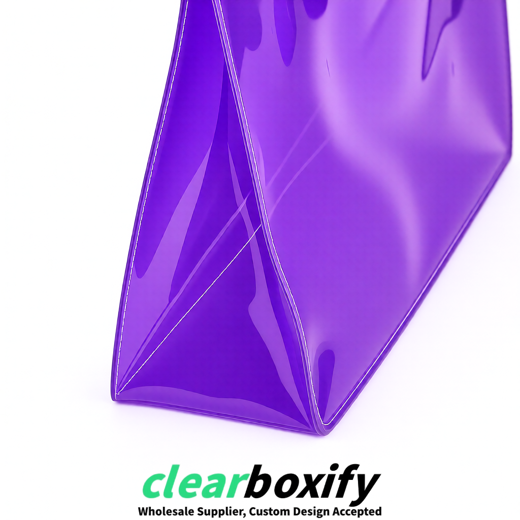Purple EVA/PVC Cosmetic Bags | OEM/ODM Clear Zipper Makeup Pouches