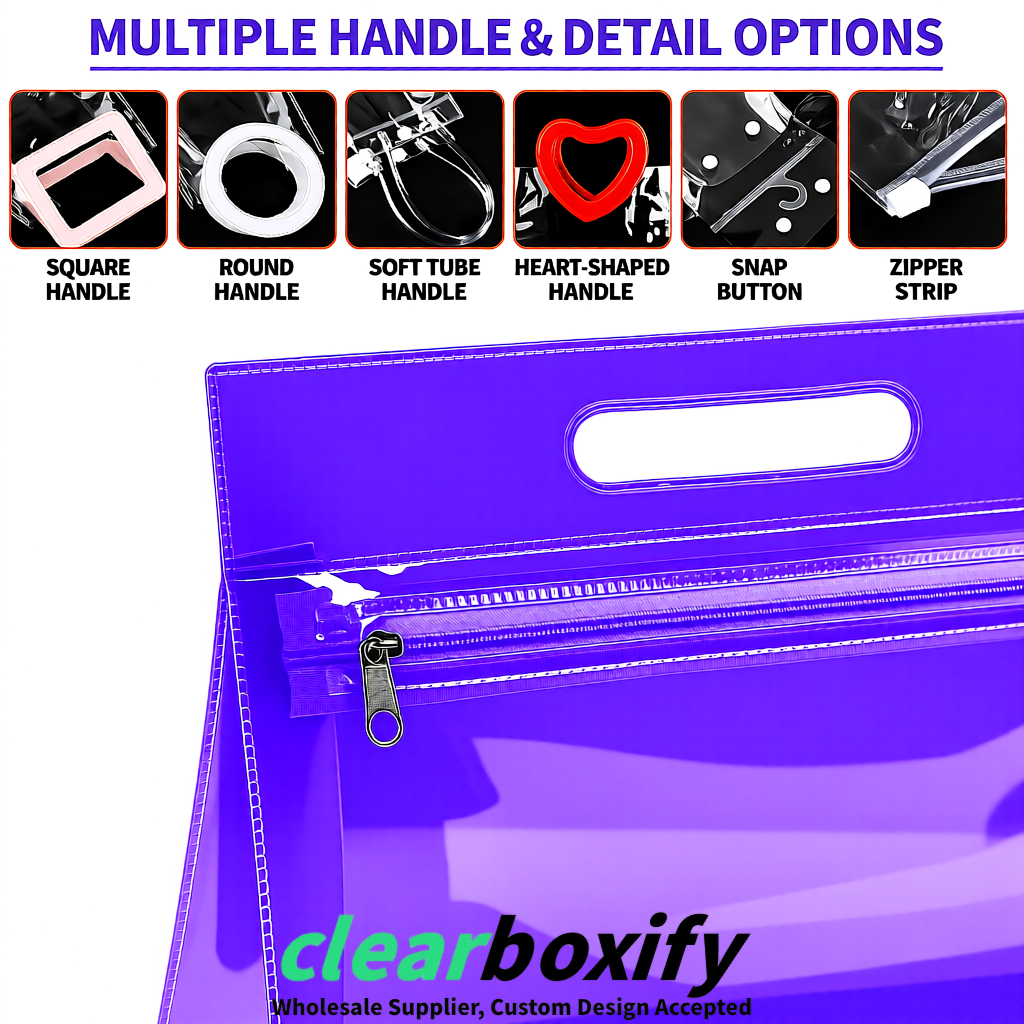 Purple EVA/PVC Cosmetic Bags | OEM/ODM Clear Zipper Makeup Pouches