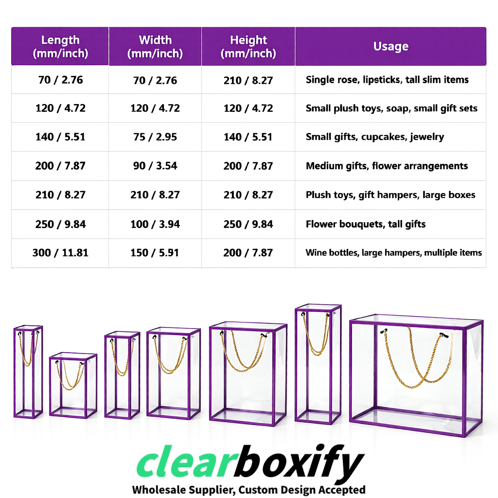 Purple Private Label Clear PVC, PP, PET Tote Bags & Handbags Wholesale