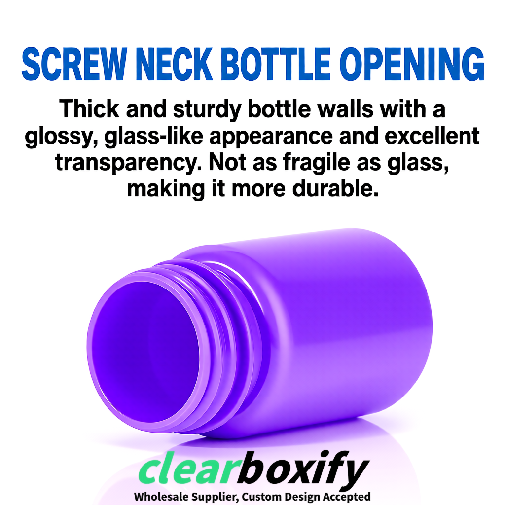 80ml Purple Plastic Supplement Bottle for Capsules & Pills, TCM & Softgels