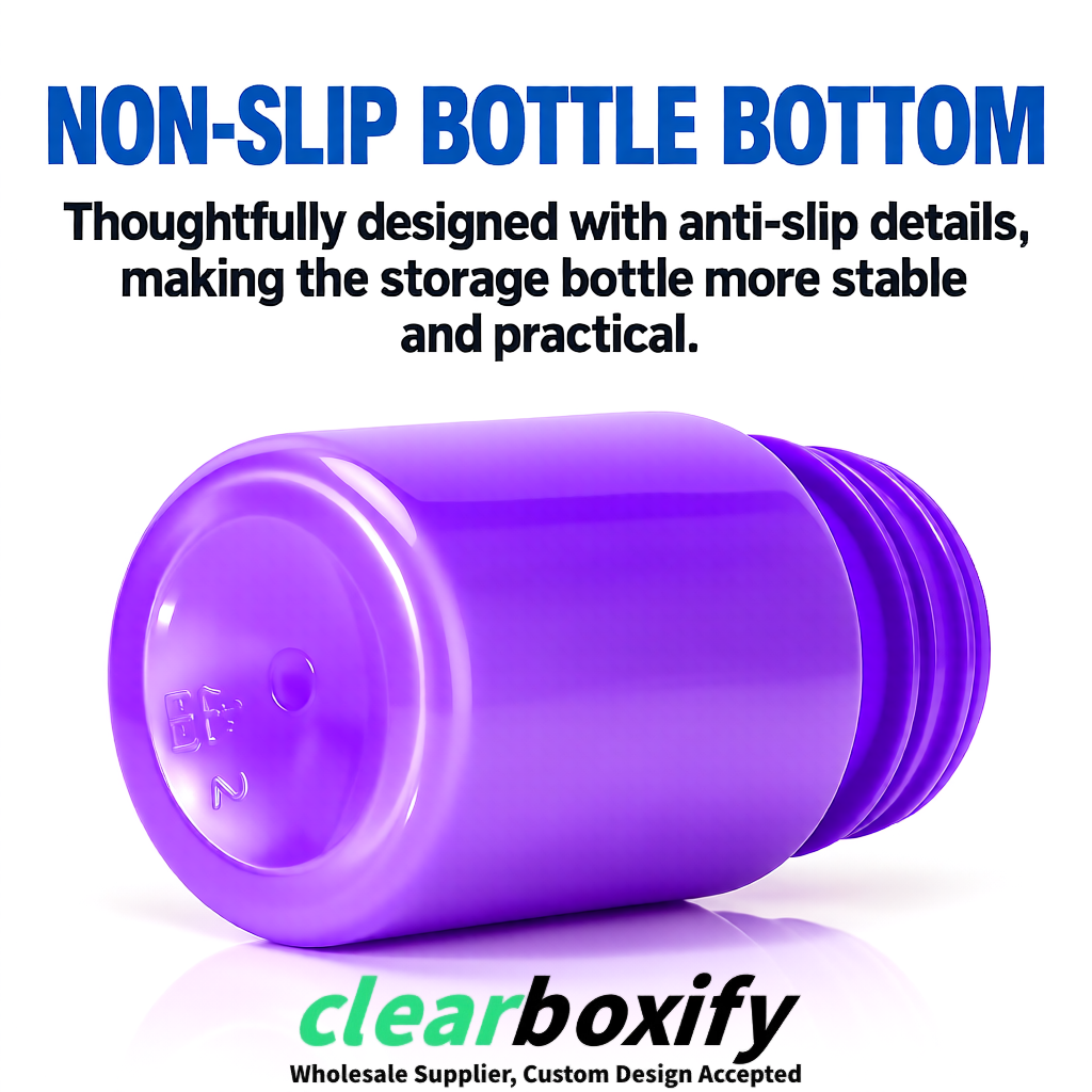 80ml Purple Plastic Supplement Bottle for Capsules & Pills, TCM & Softgels