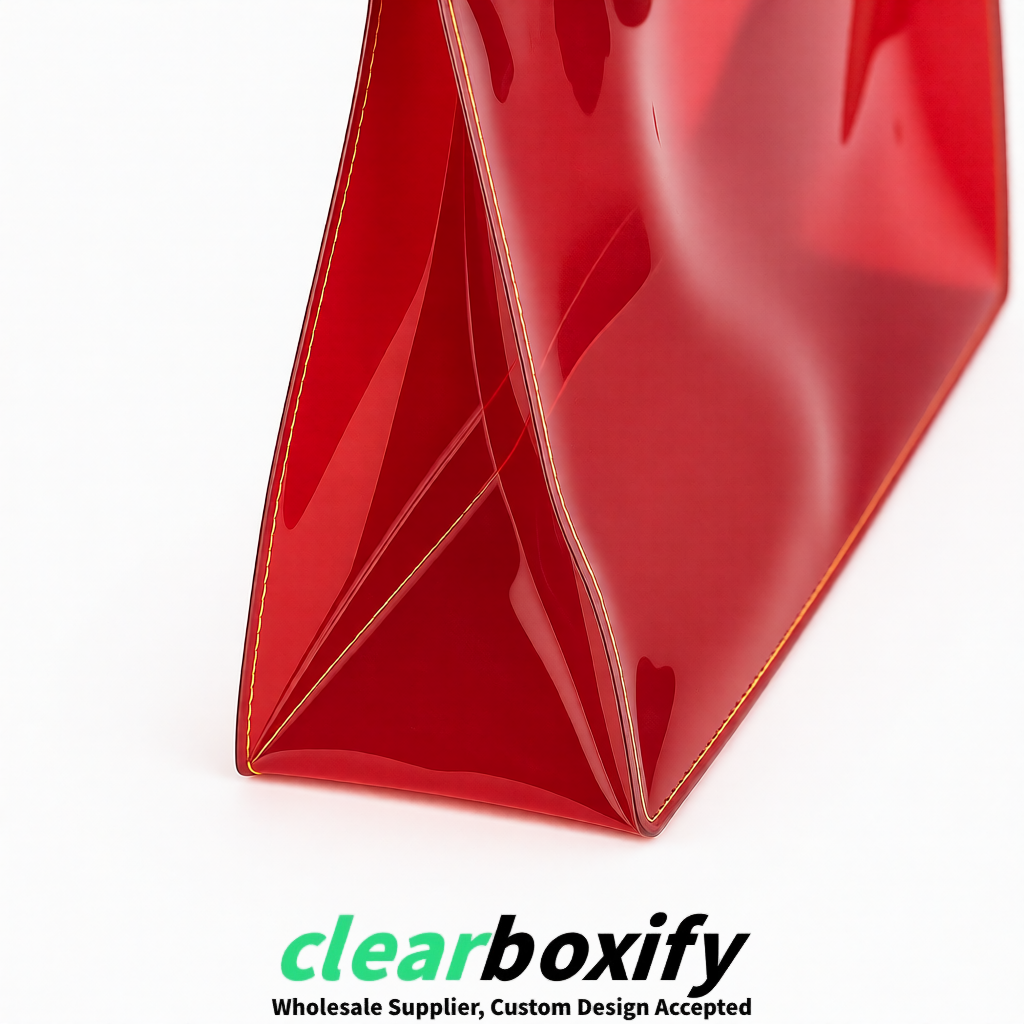 Red EVA/PVC Cosmetic Bags | OEM/ODM Clear Zipper Makeup Pouches