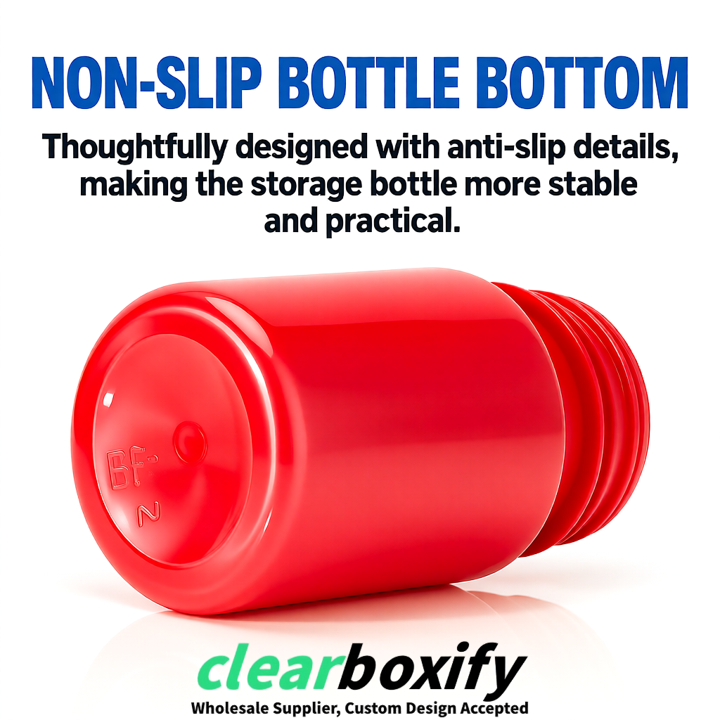 80ml Red Plastic Supplement Bottle for Capsules & Pills, TCM & Softgels