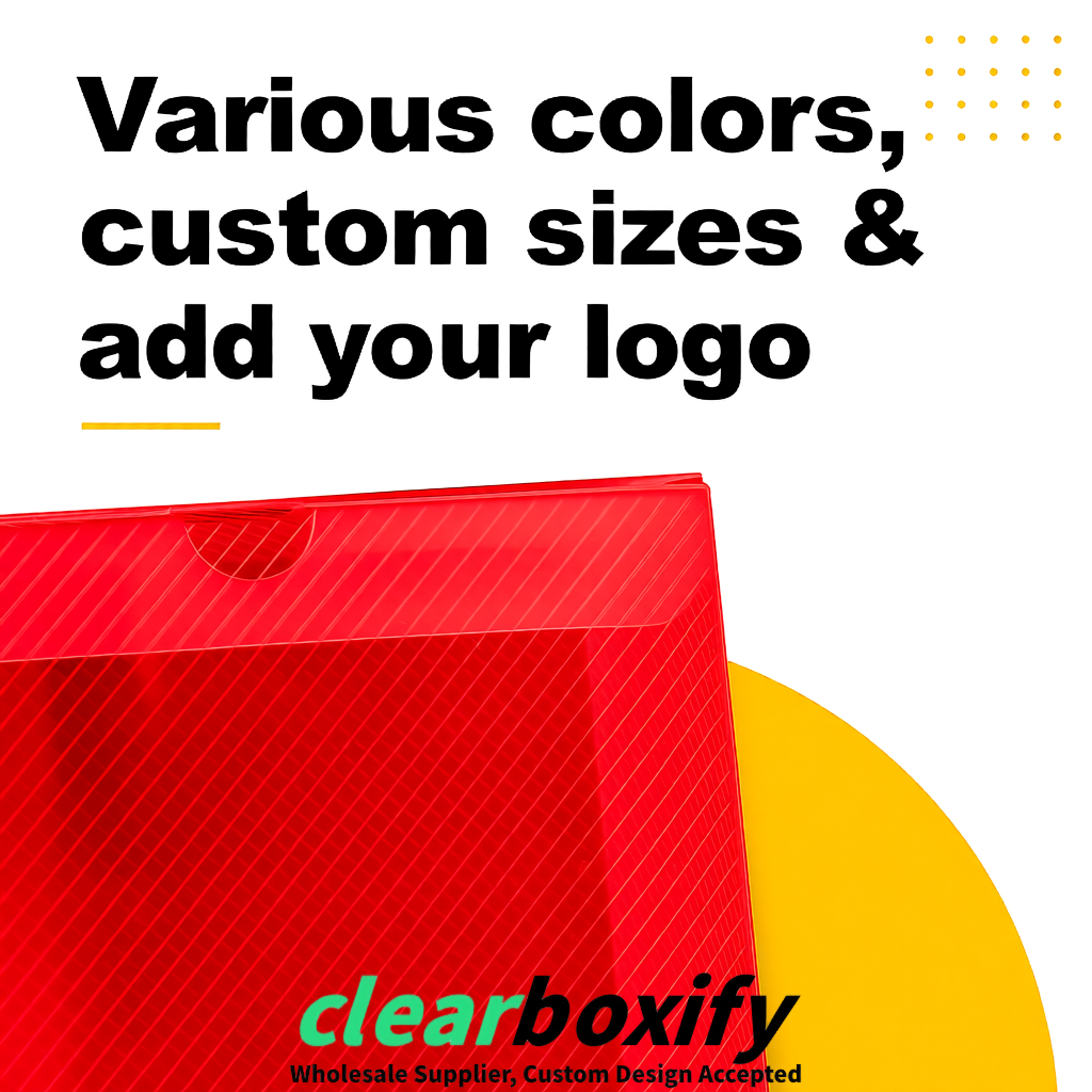 Red Matte PP Frosted & Diagonal Texture Boxes with Diagonal Texture