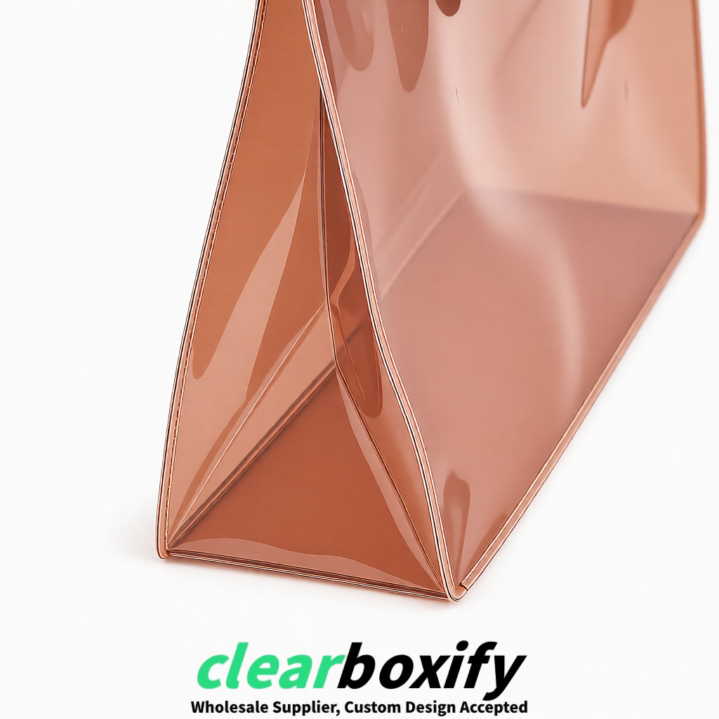 Rose Gold EVA/PVC Cosmetic Bags | OEM/ODM Clear Zipper Makeup Pouches
