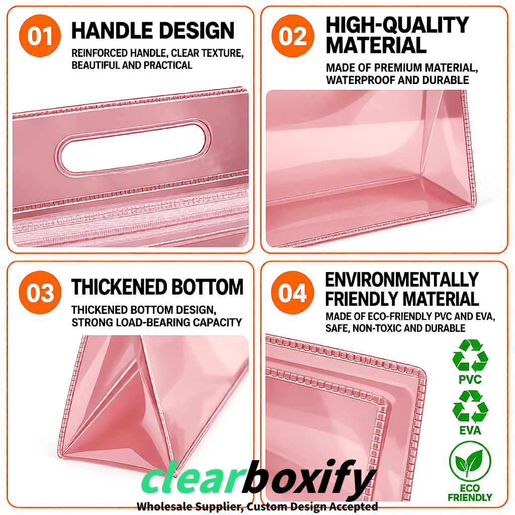 Rose Gold EVA/PVC Cosmetic Bags | OEM/ODM Clear Zipper Makeup Pouches Rose Gold EVA/PVC Cosmetic Bags | OEM/ODM Clear Zipper Makeup Pouches