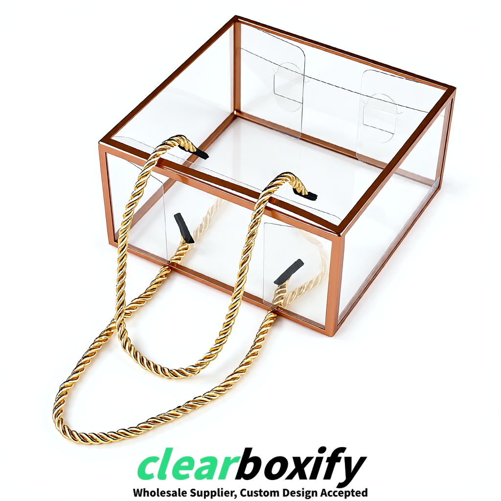 Rose Gold Private Label Clear PVC, PP, PET Tote Bags & Handbags Wholesale