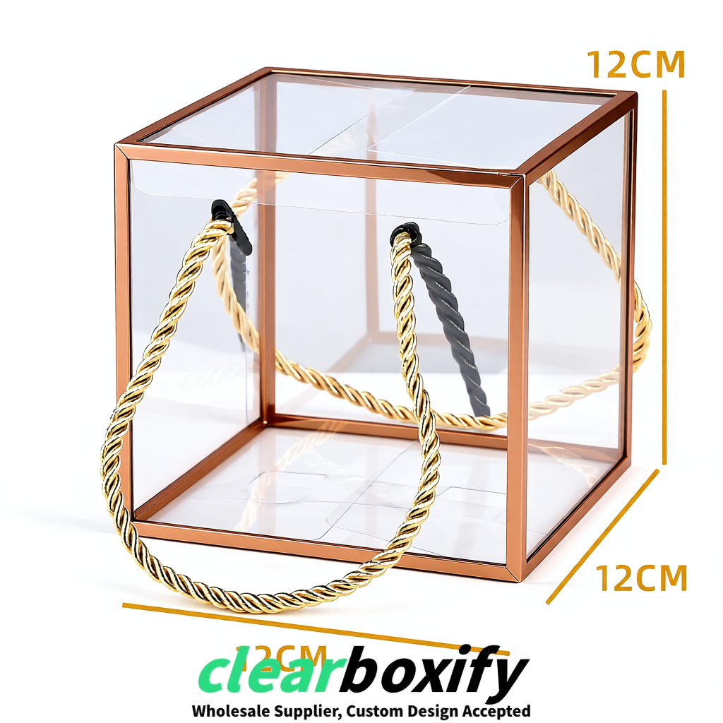 Rose Gold Private Label Clear PVC, PP, PET Tote Bags & Handbags Wholesale