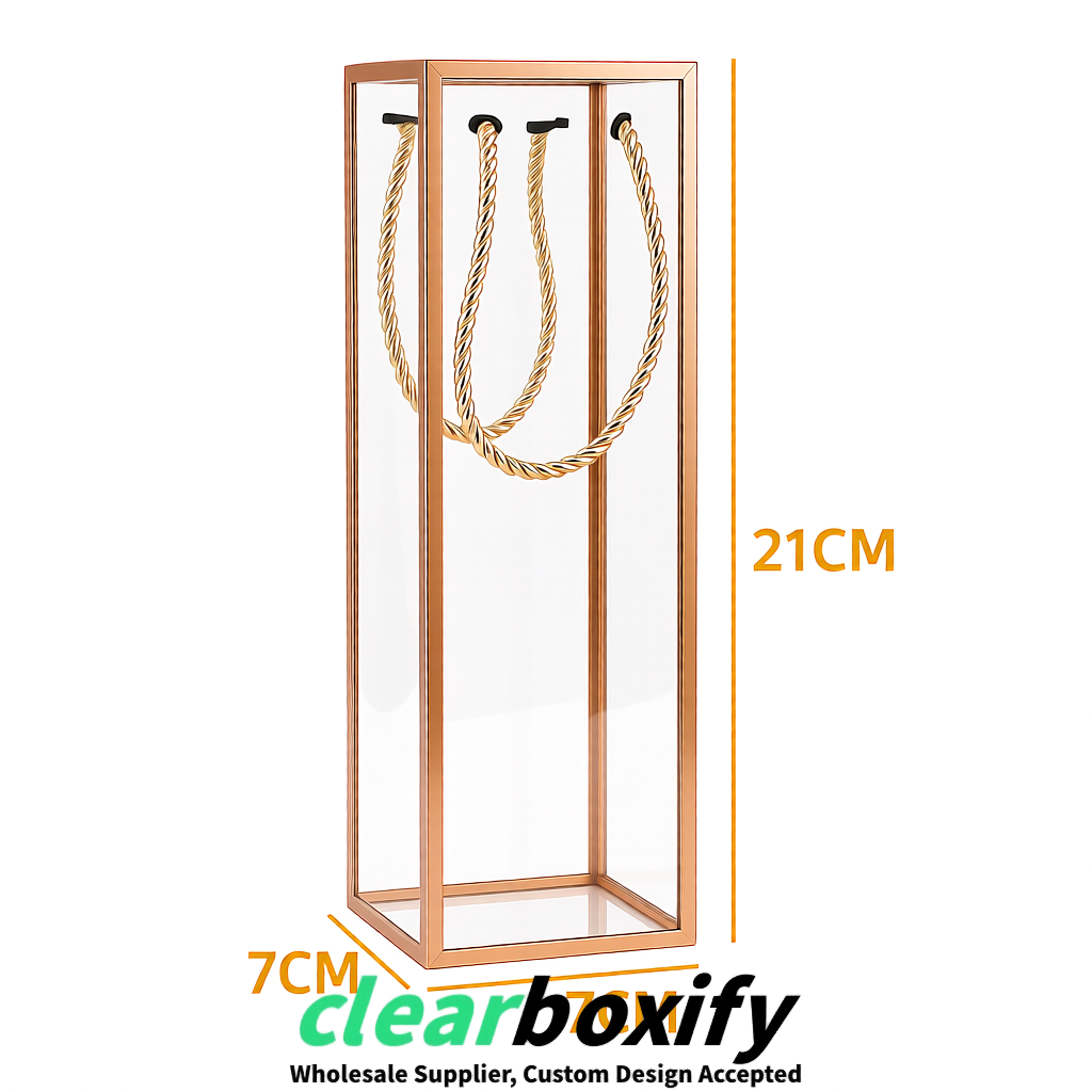 Rose Gold Private Label Clear PVC, PP, PET Tote Bags & Handbags Wholesale