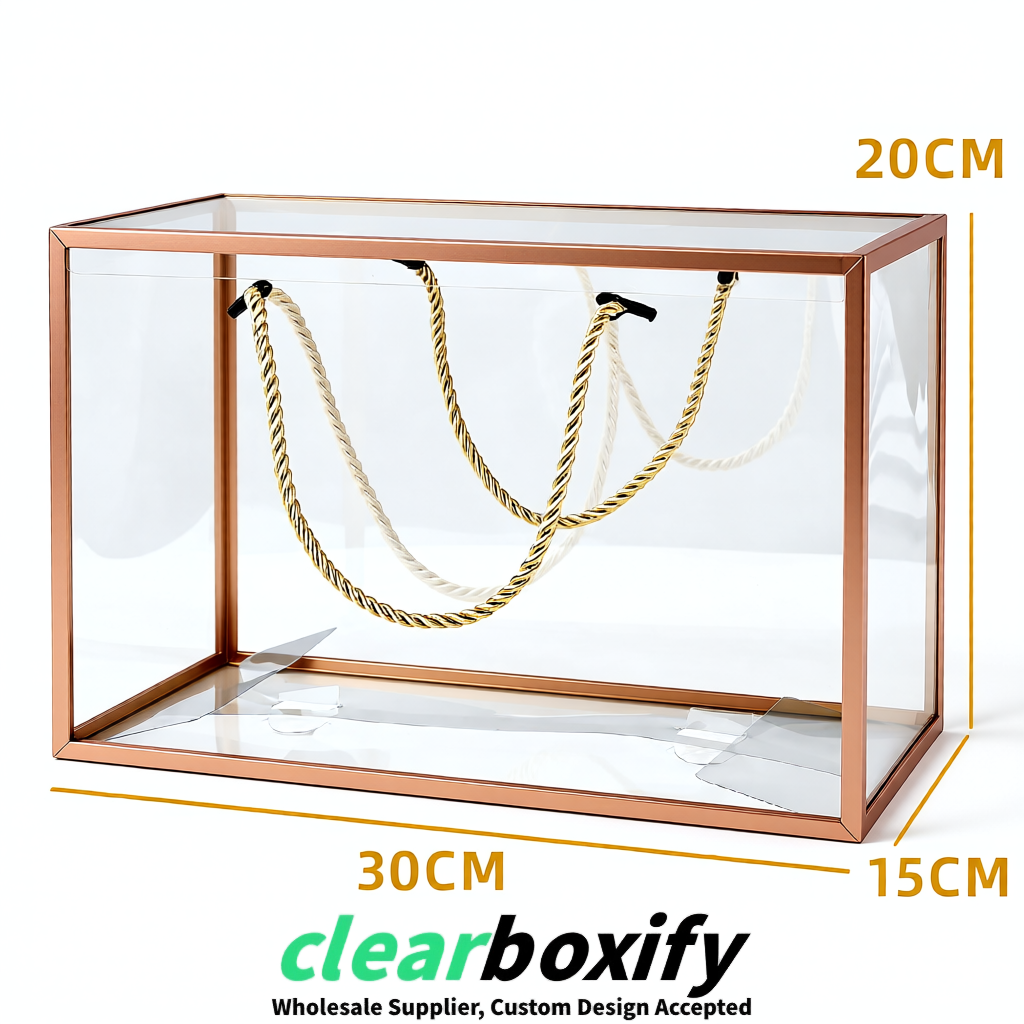 Rose Gold Private Label Clear PVC, PP, PET Tote Bags & Handbags Wholesale