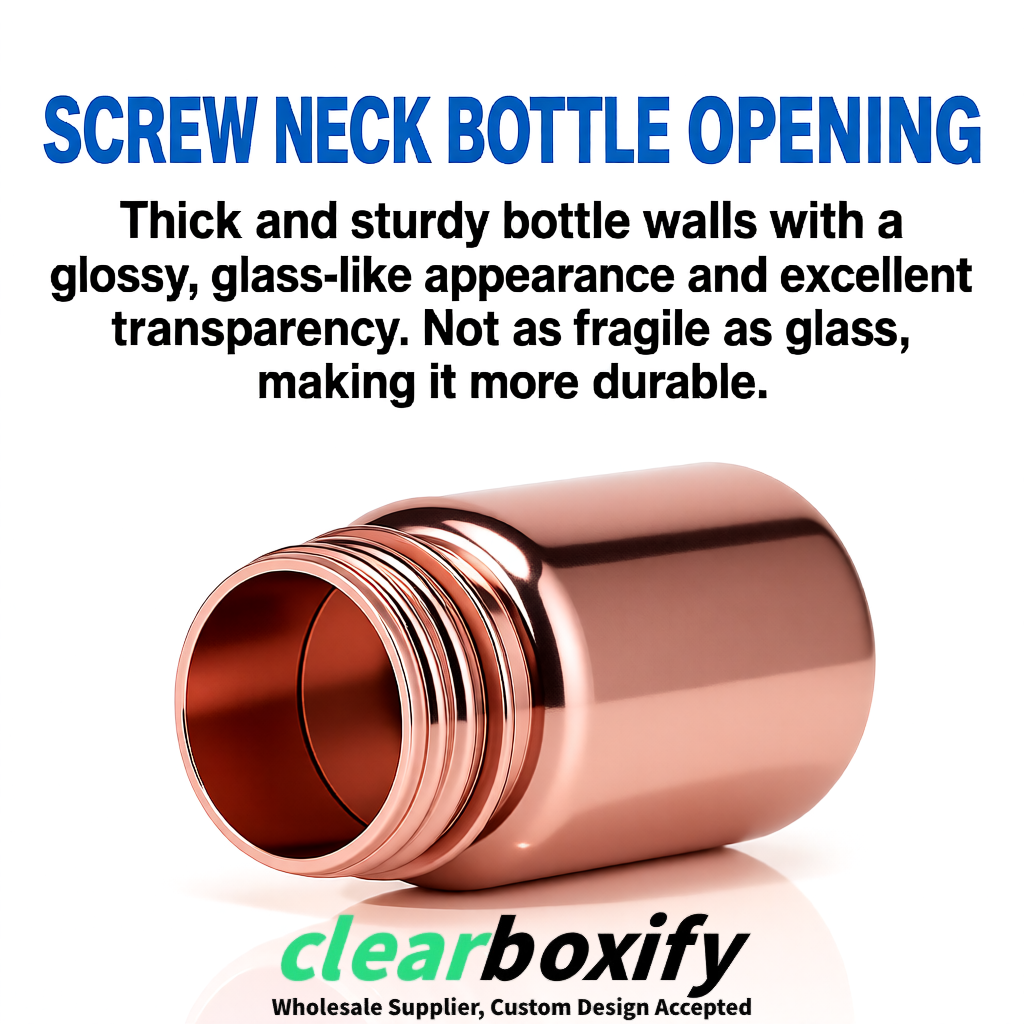 80ml Rose Gold Plastic Supplement Bottle for Capsules & Pills, TCM & Softgels 80ml Rose Gold Plastic Supplement Bottle for Capsules & Pills, TCM & Softgels