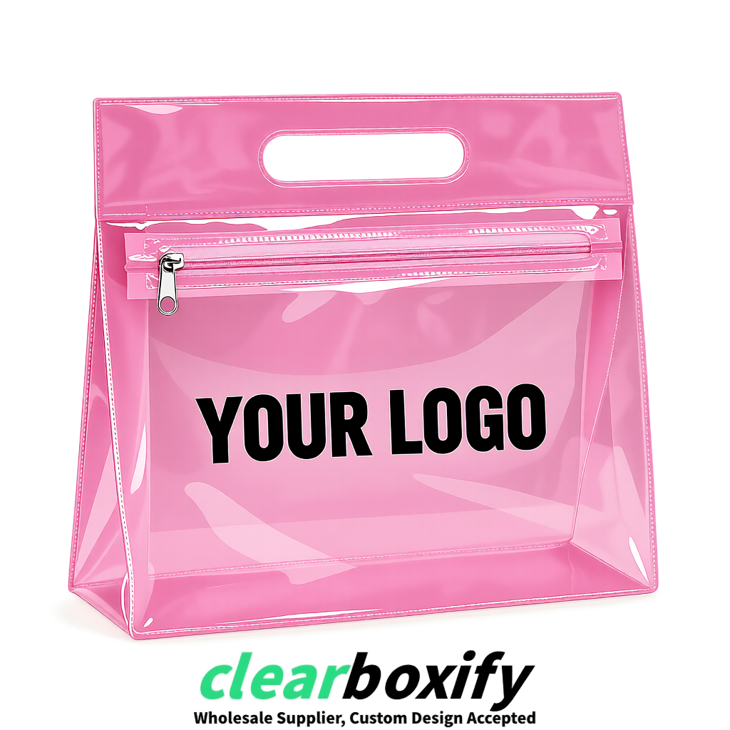 Rose Pink EVA/PVC Cosmetic Bags | OEM/ODM Clear Zipper Makeup Pouches