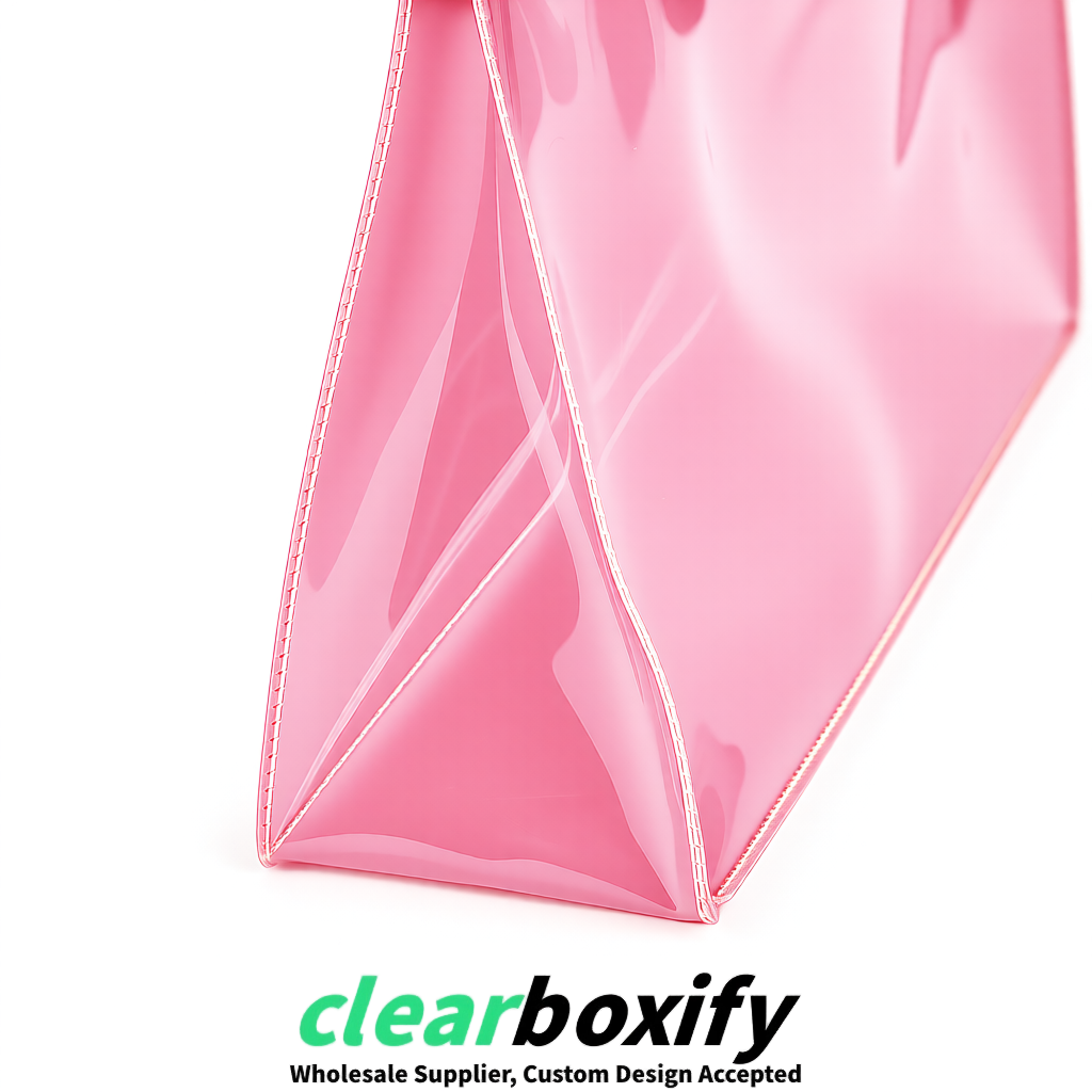 Rose Pink EVA/PVC Cosmetic Bags | OEM/ODM Clear Zipper Makeup Pouches
