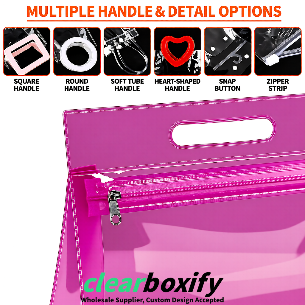 Rose Pink EVA/PVC Cosmetic Bags | OEM/ODM Clear Zipper Makeup Pouches