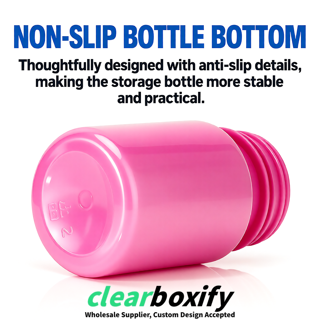 80ml Rose Pink Plastic Supplement Bottle for Capsules & Pills, TCM & Softgels