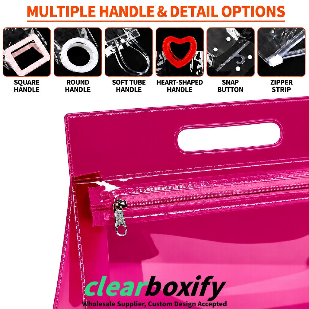 Scarlet EVA/PVC Cosmetic Bags | OEM/ODM Clear Zipper Makeup Pouches
