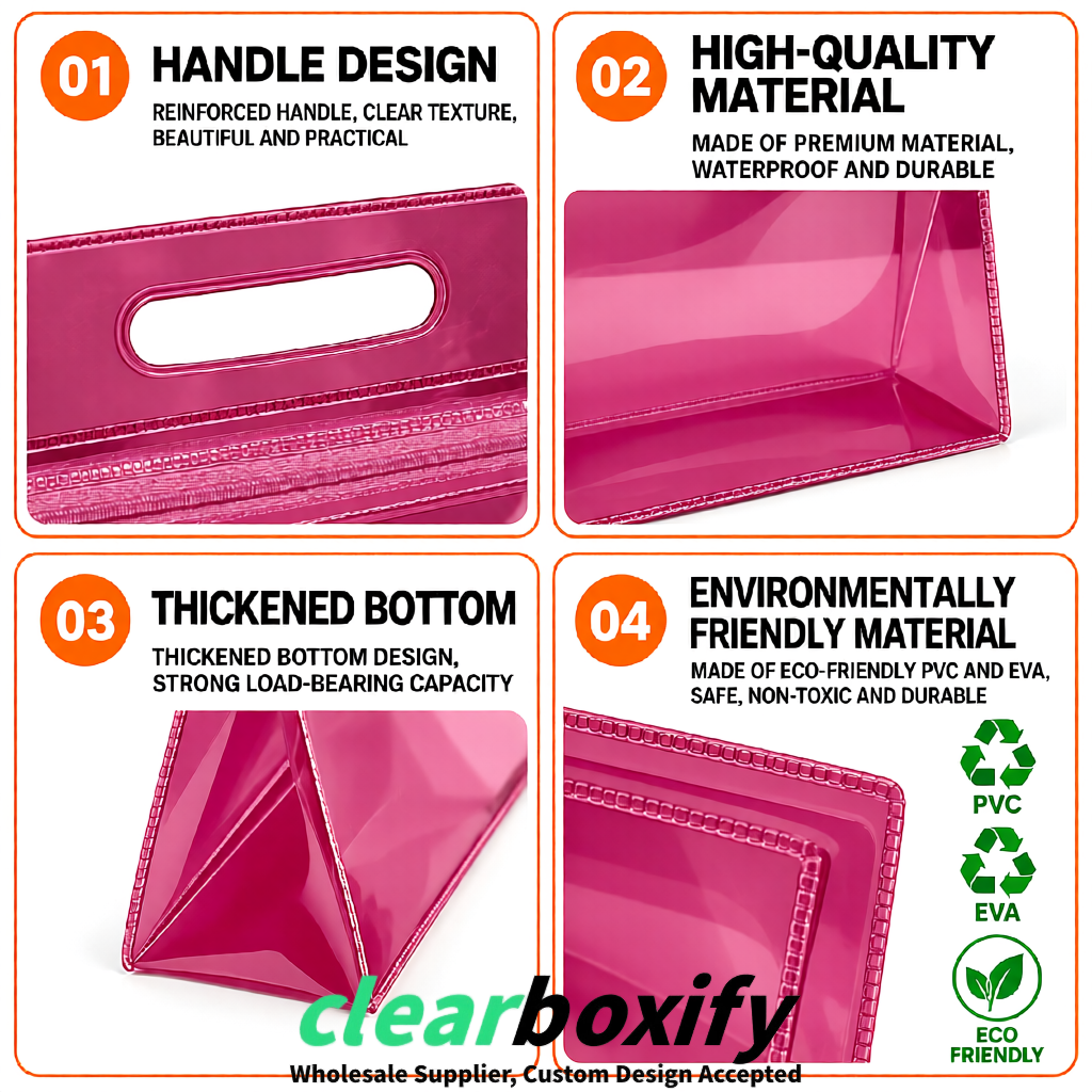 Scarlet EVA/PVC Cosmetic Bags | OEM/ODM Clear Zipper Makeup Pouches