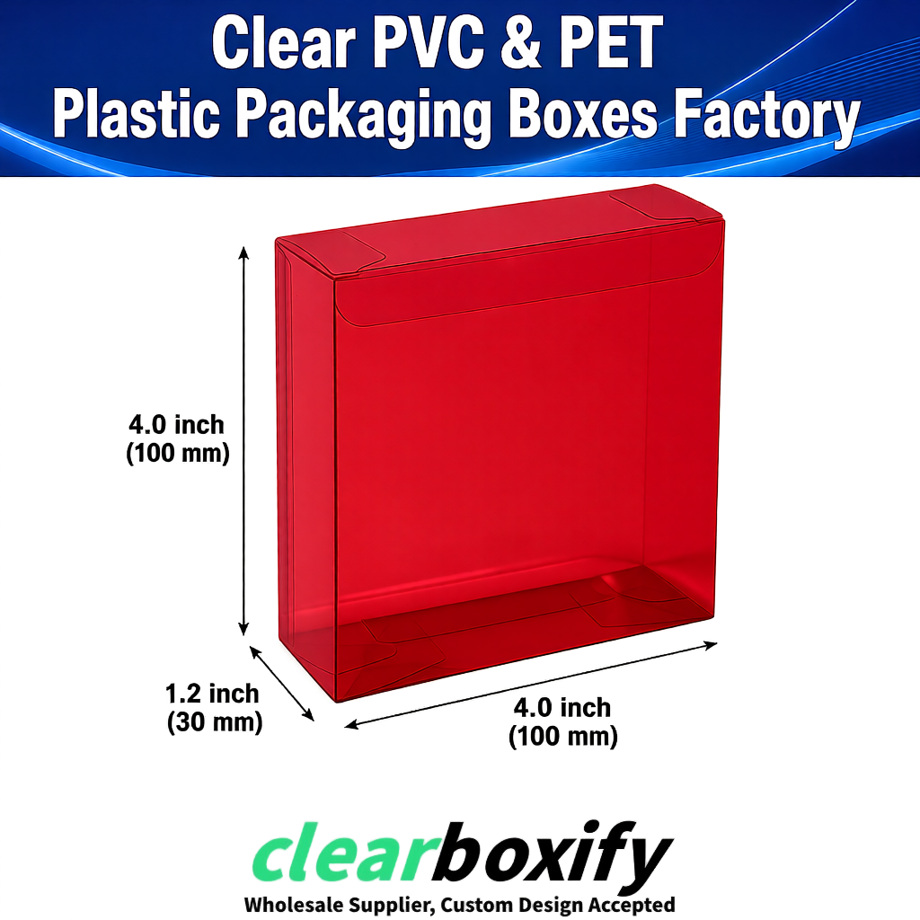 Wholesale Scarlet Clear PVC & PET Boxes 90x90x90mm 100x100x30/50/100mm