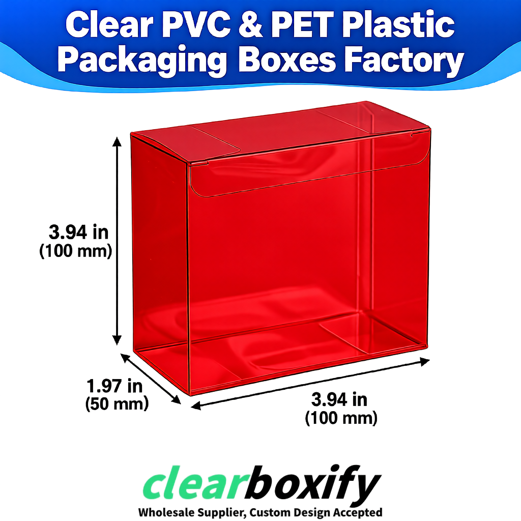 Wholesale Scarlet Clear PVC & PET Boxes 90x90x90mm 100x100x30/50/100mm