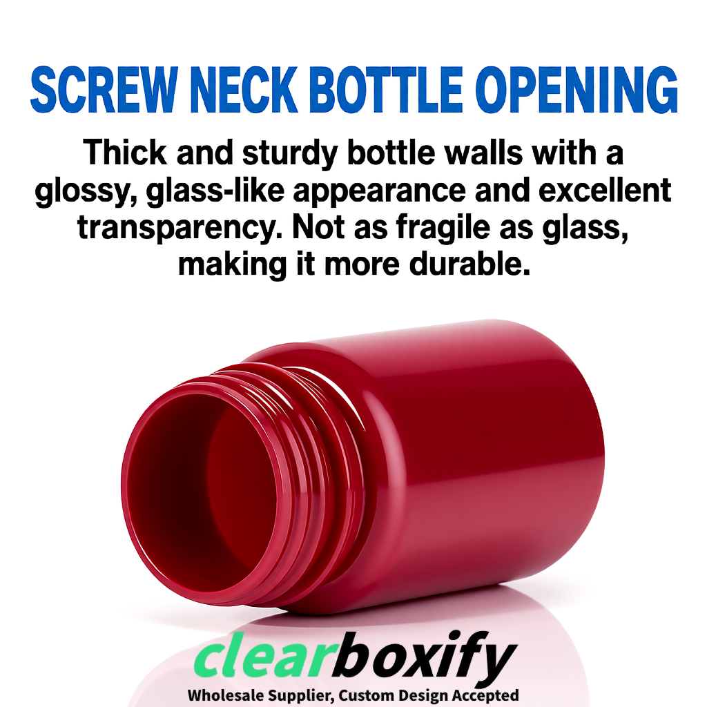 80ml Scarlet Plastic Supplement Bottle for Capsules & Pills, TCM & Softgels