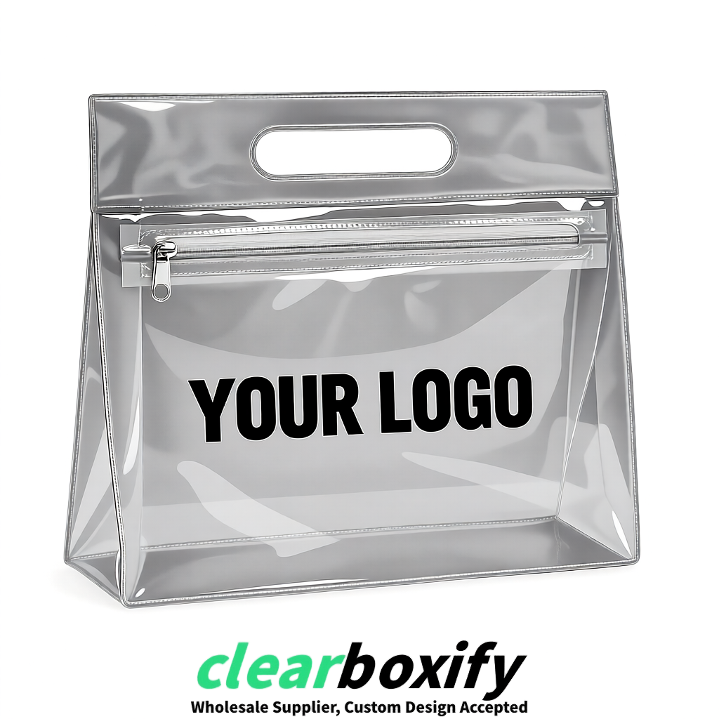 Silver EVA/PVC Cosmetic Bags | OEM/ODM Clear Zipper Makeup Pouches