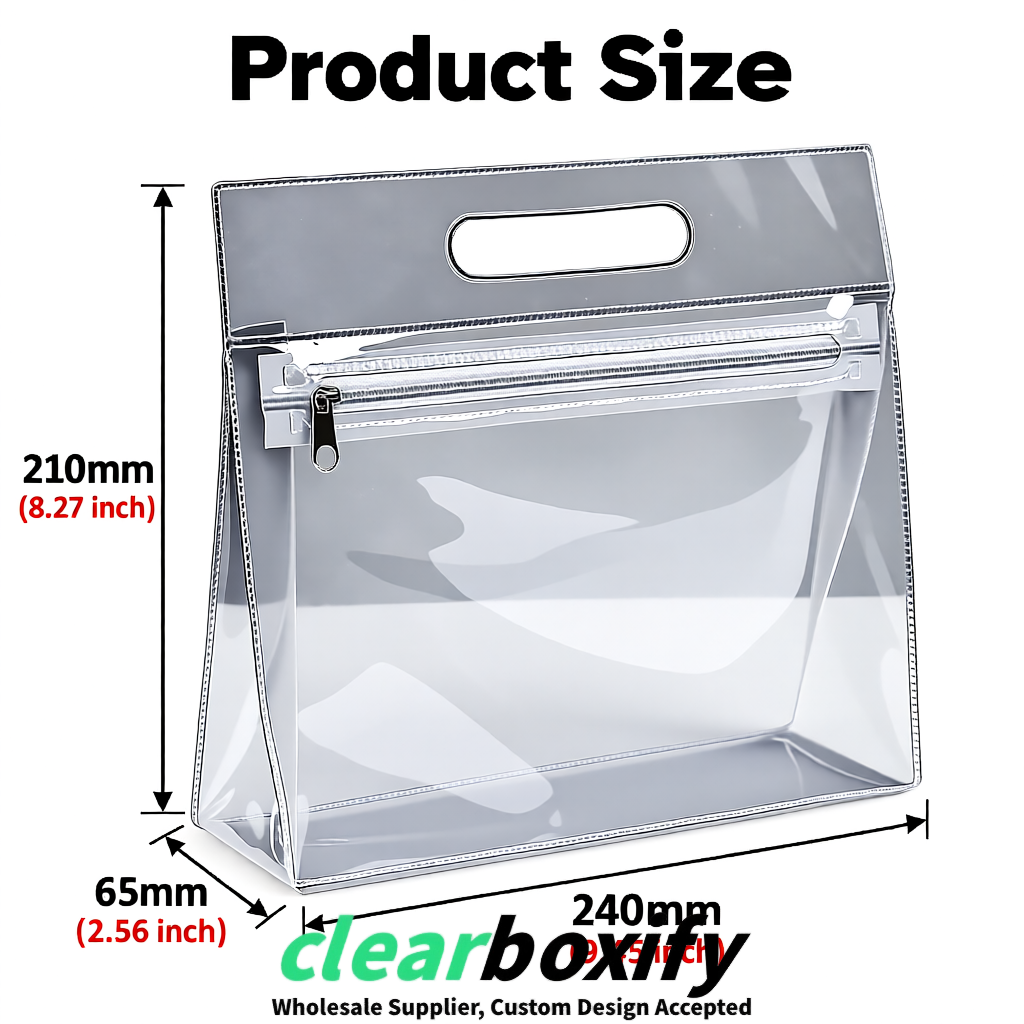 Silver EVA/PVC Cosmetic Bags | OEM/ODM Clear Zipper Makeup Pouches