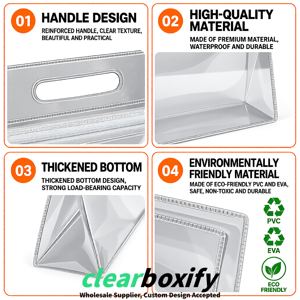 Silver EVA/PVC Cosmetic Bags | OEM/ODM Clear Zipper Makeup Pouches