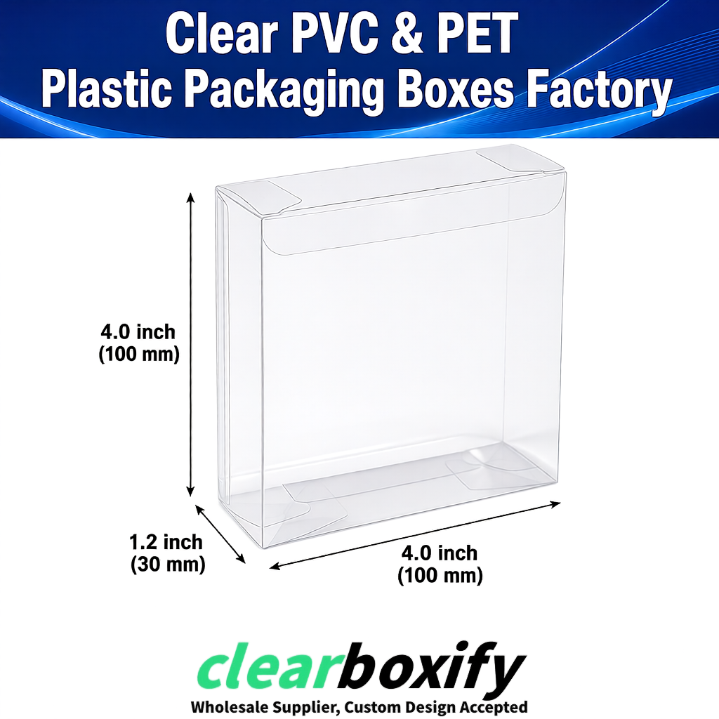 Wholesale Silver Clear PVC & PET Boxes 90x90x90mm 100x100x30/50/100mm
